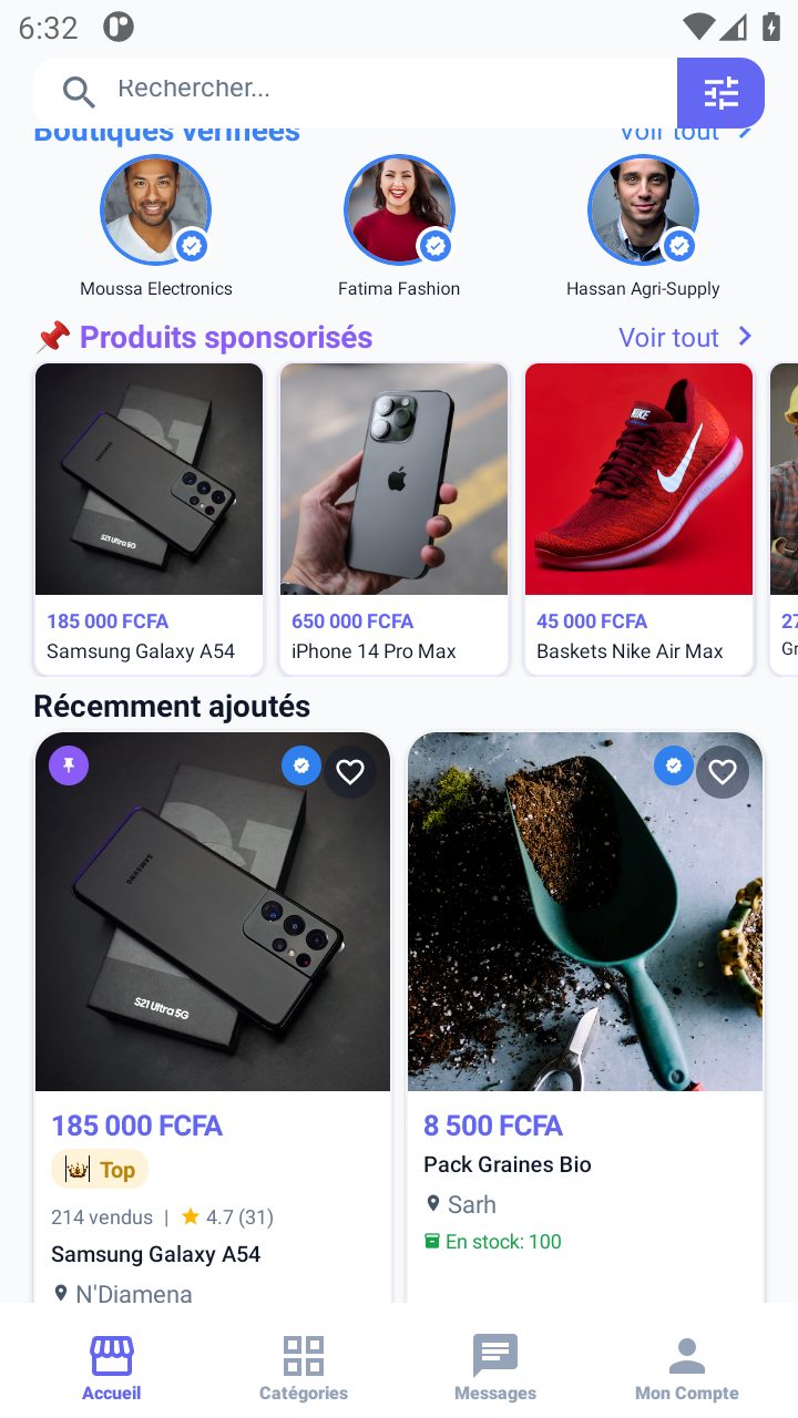 Sokchad Android app — home feed